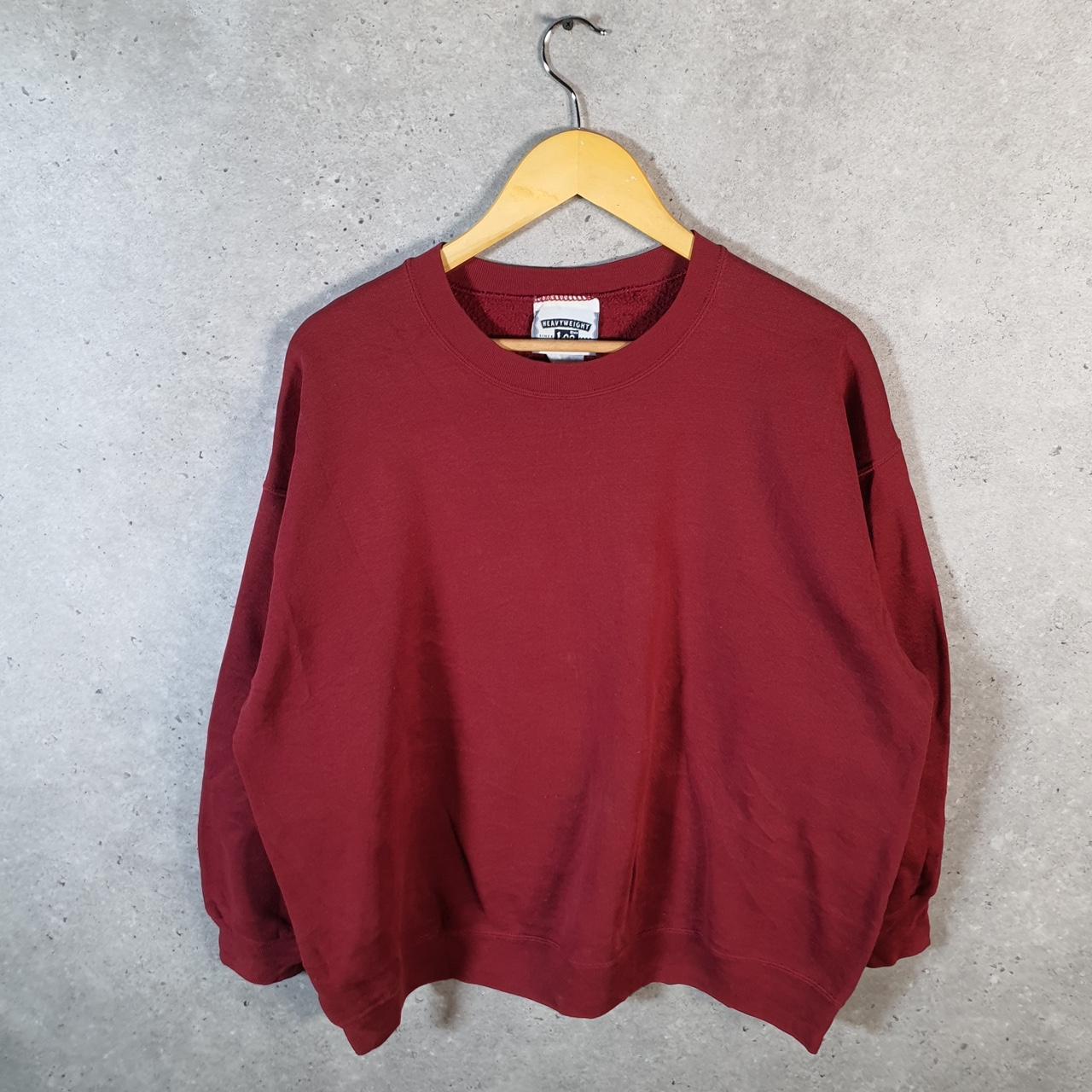 Vintage Lee Heavyweight Sweatshirt Men’s Medium Red Blank Baggy Embroidered