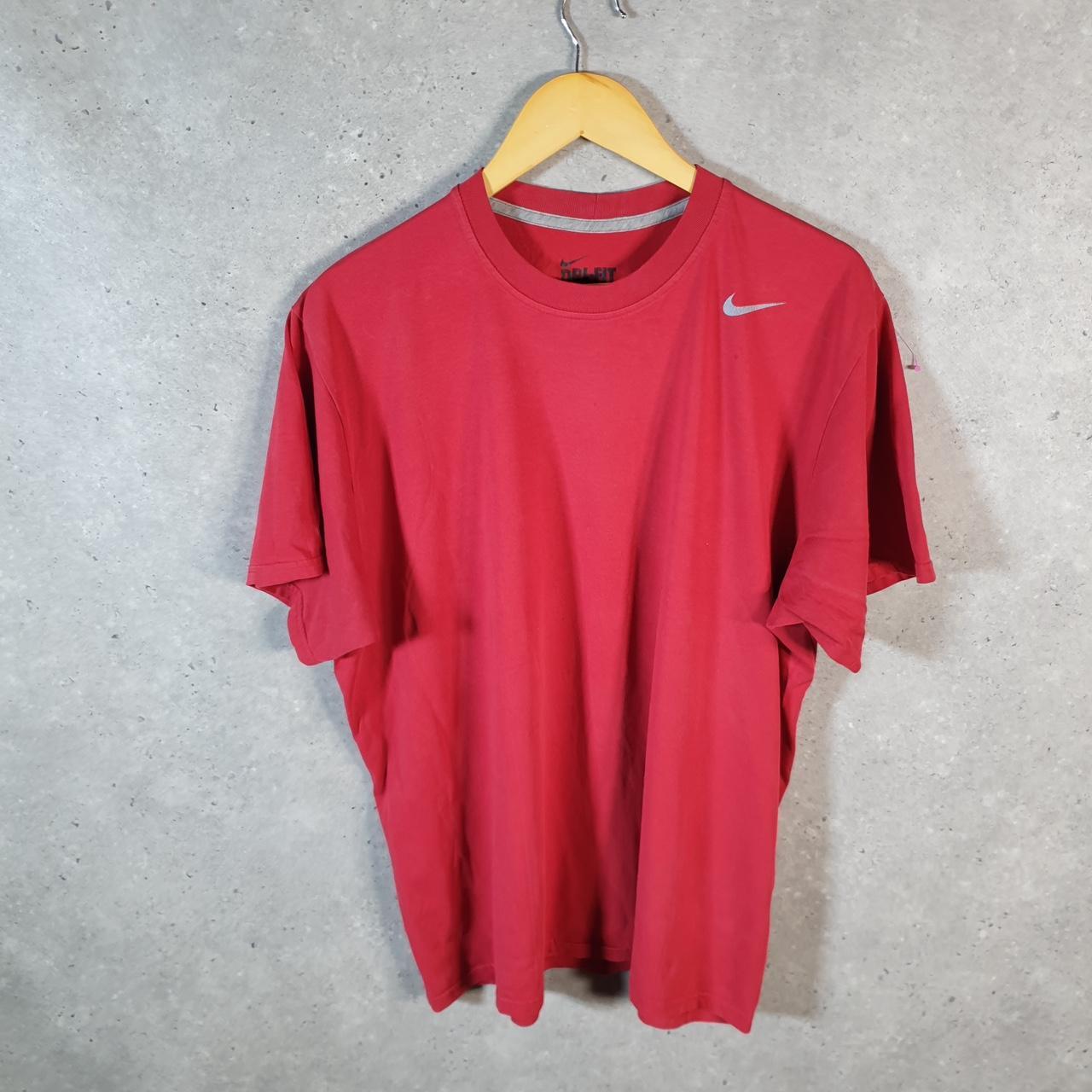 Vintage Nike Dri Fit Club T Shirt Men’s XL Red Logo Swoosh Athletic