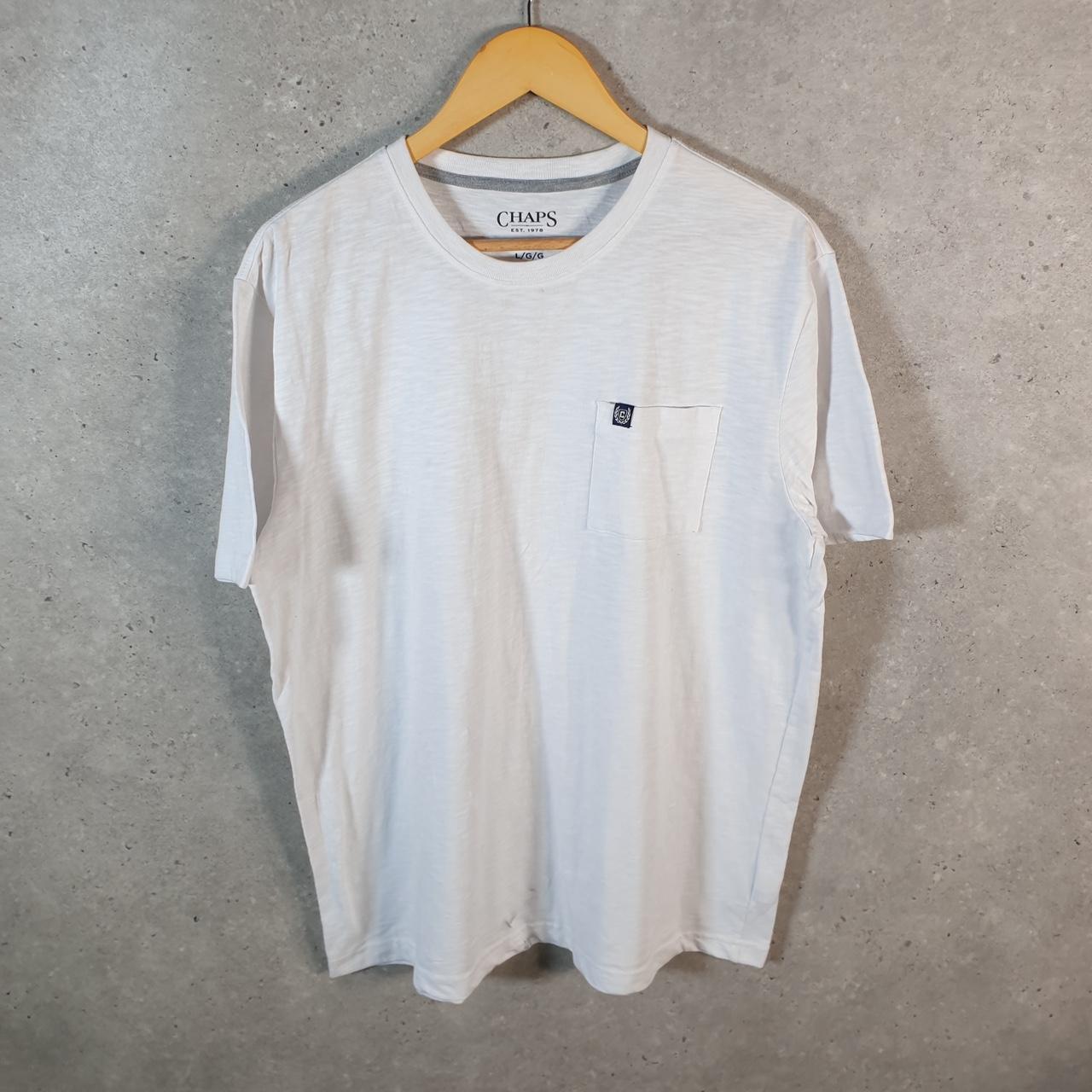 Vintage Chaps Ralph Lauren T Shirt Men’s Large White Graphic Logo Casual C9956