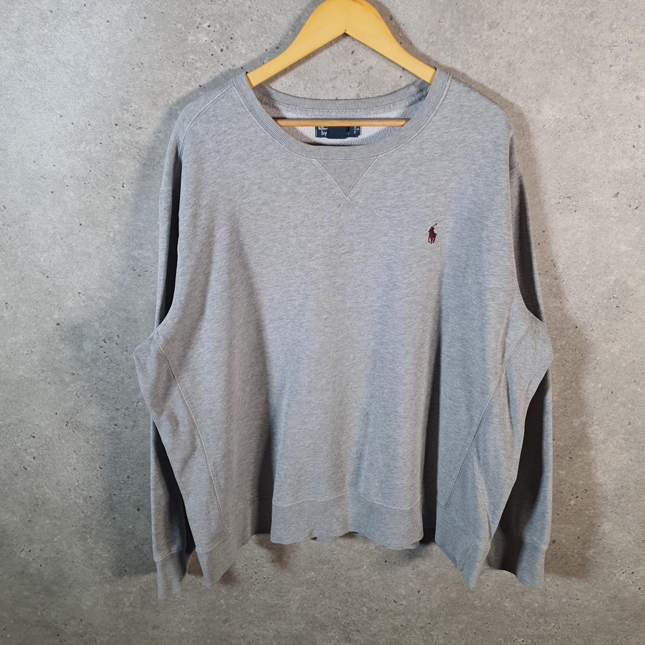 Vintage Ralph Lauren Polo Sweatshirt Men’s 2XL Grey Boxy Baggy Cotton Pullover Pony