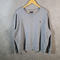 Vintage Ralph Lauren Polo Sweatshirt Men’s 2XL Grey Boxy Baggy Cotton Pullover Pony