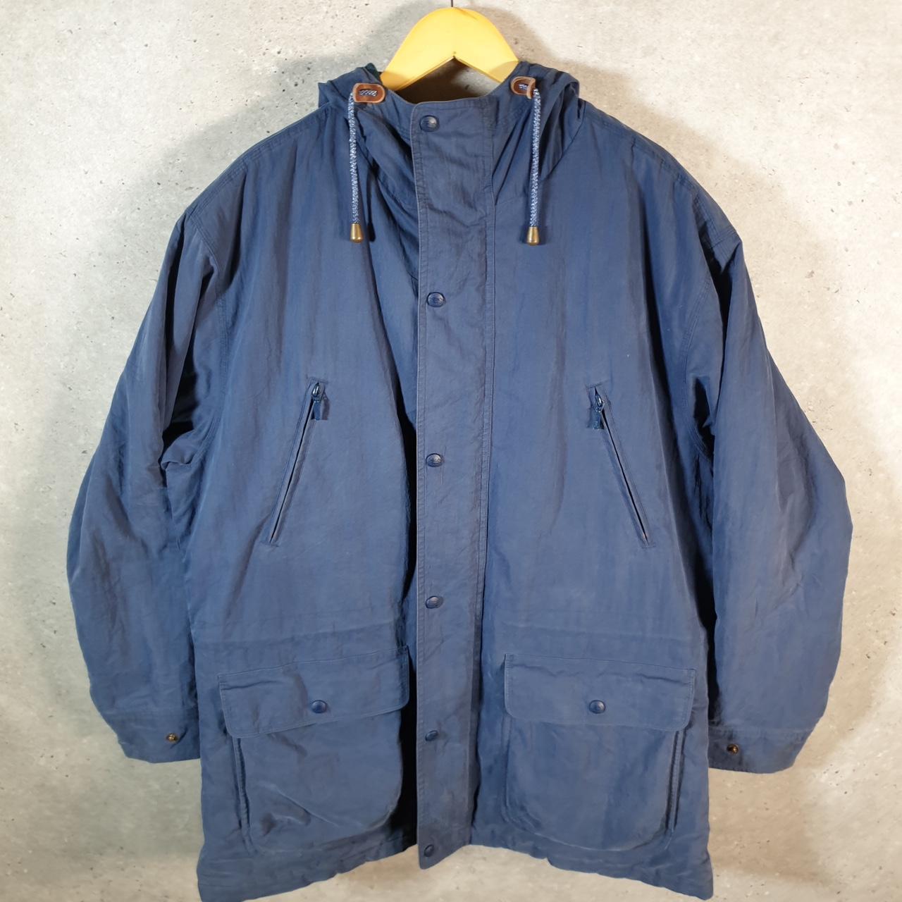 Vintage L.L. Bean Outdoors Thinsulate Nylon Jacket Mens Large Blue Full Zip Waterproof