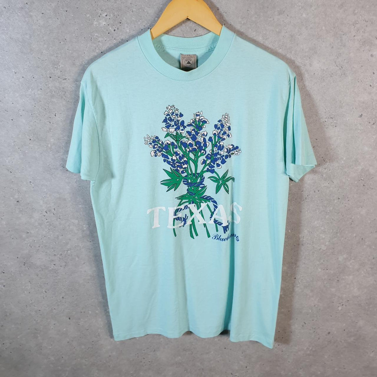 Vintage Delta Texas Bluebonnet 90s USA Single Stitch T Shirt Men’s Large Blue