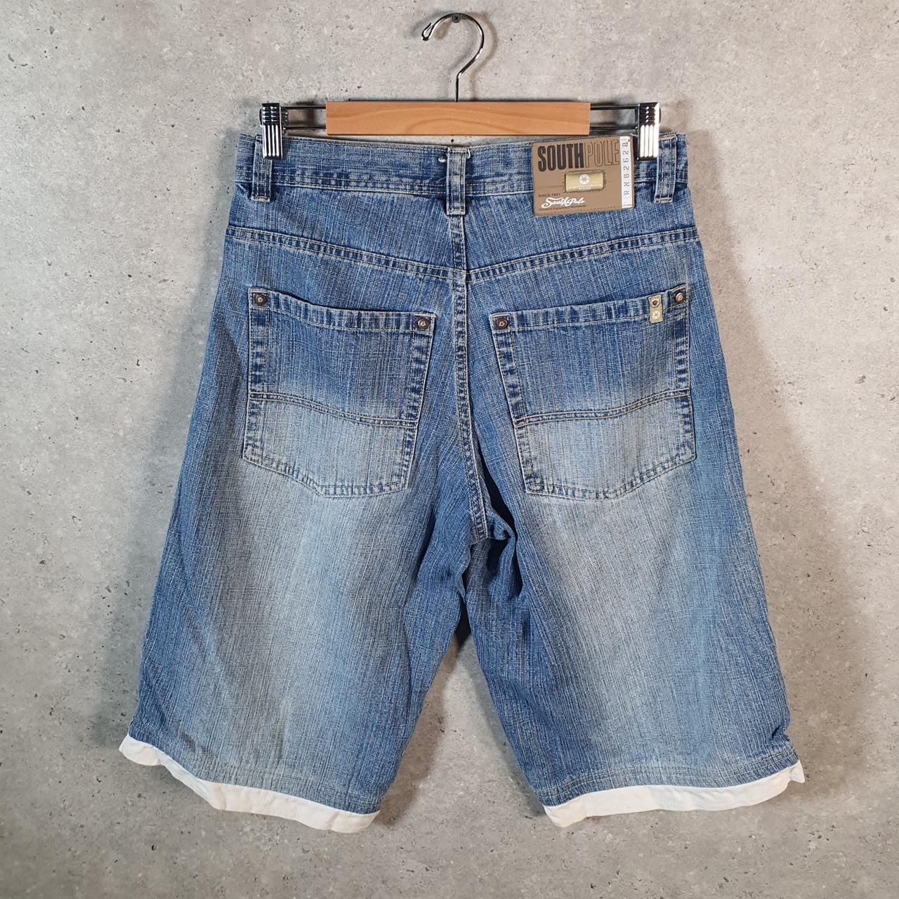 Vintage Southpole Baggy Y2K Hip Hop Jeans Shorts Jorts Mens W30 Blue Denim USA A4468