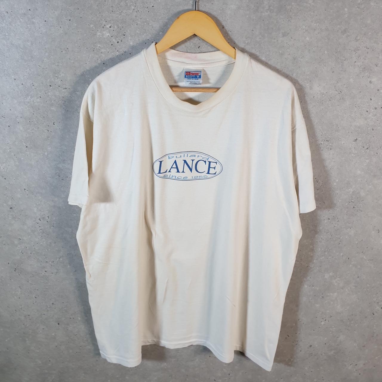 Vintage Hanes Bullard Lance 90s USA Single Stitch T Shirt Men’s XL White
