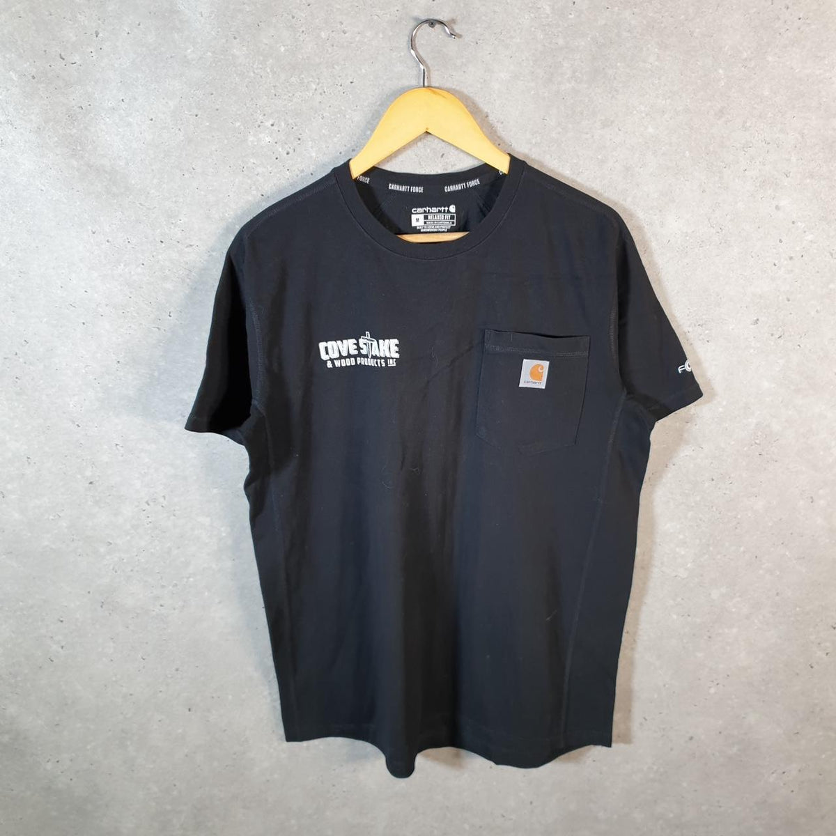 Vintage Carhartt Pocket T Shirt Men’s Medium Black Workwear Chore Utility Relaxed Fit