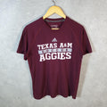 Vintage Adidas Ultimate Texas Aggies T Shirt Men’s Medium Burgundy Three Stripes Logo Athletic