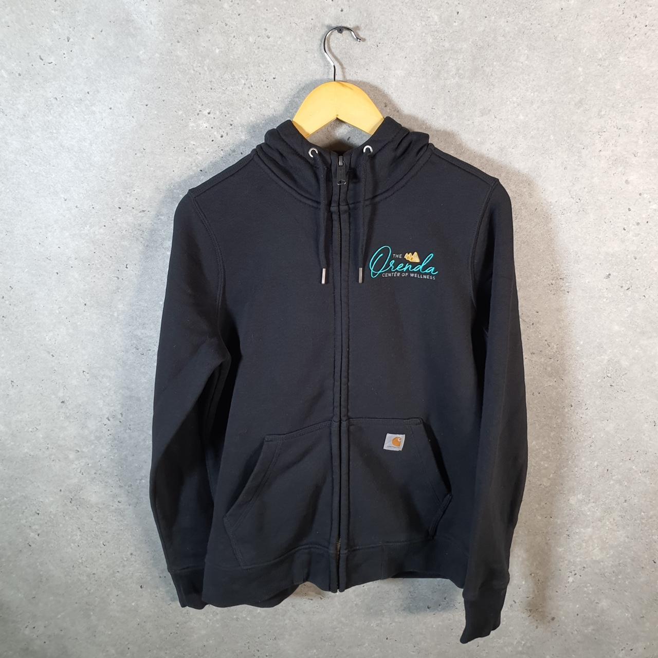 Vintage Carhartt Hoodie Womens Medium Black Pullover Blank USA Relaxed Fit