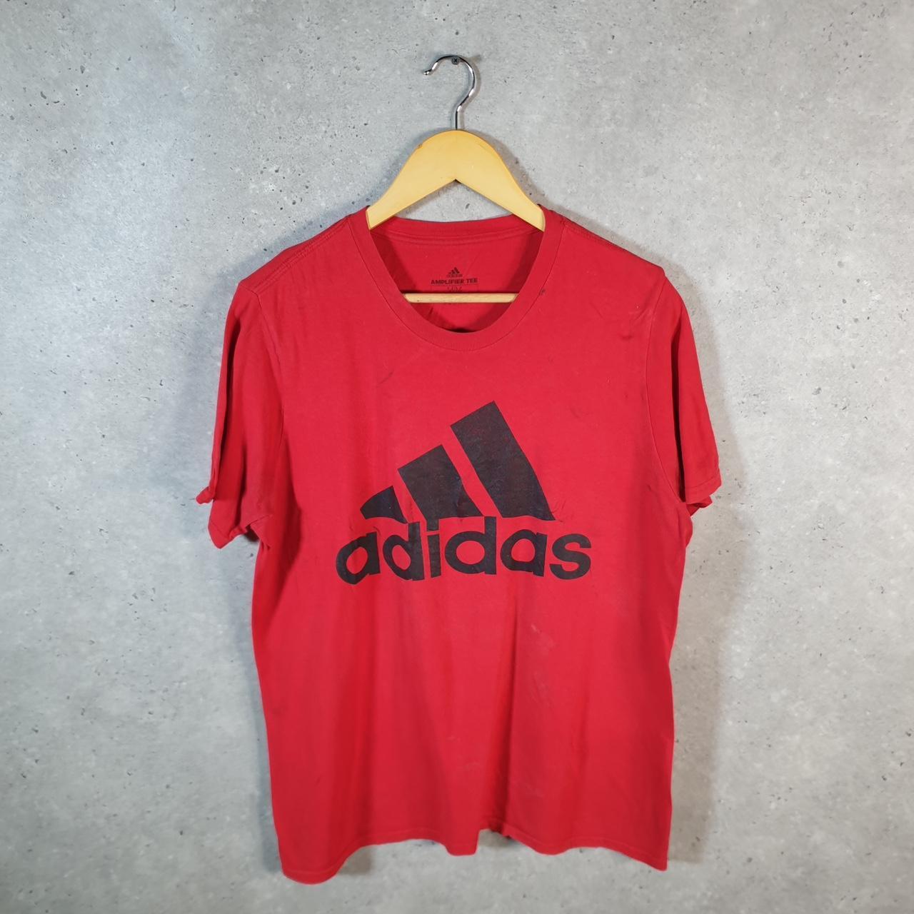 Vintage Adidas Amplifier T Shirt Shirt Men’s Medium Red Three Stripes Logo Athletic C9769