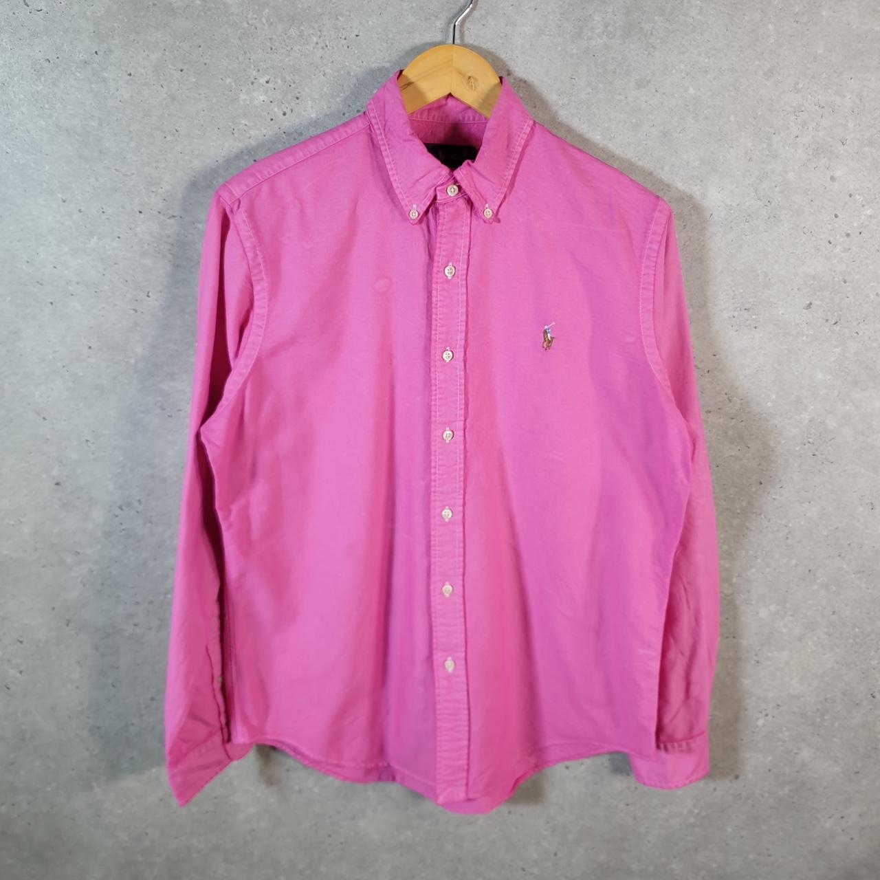 Vintage Ralph Lauren Button Down Shirt Men’s Medium Pink Pony Casual C8084