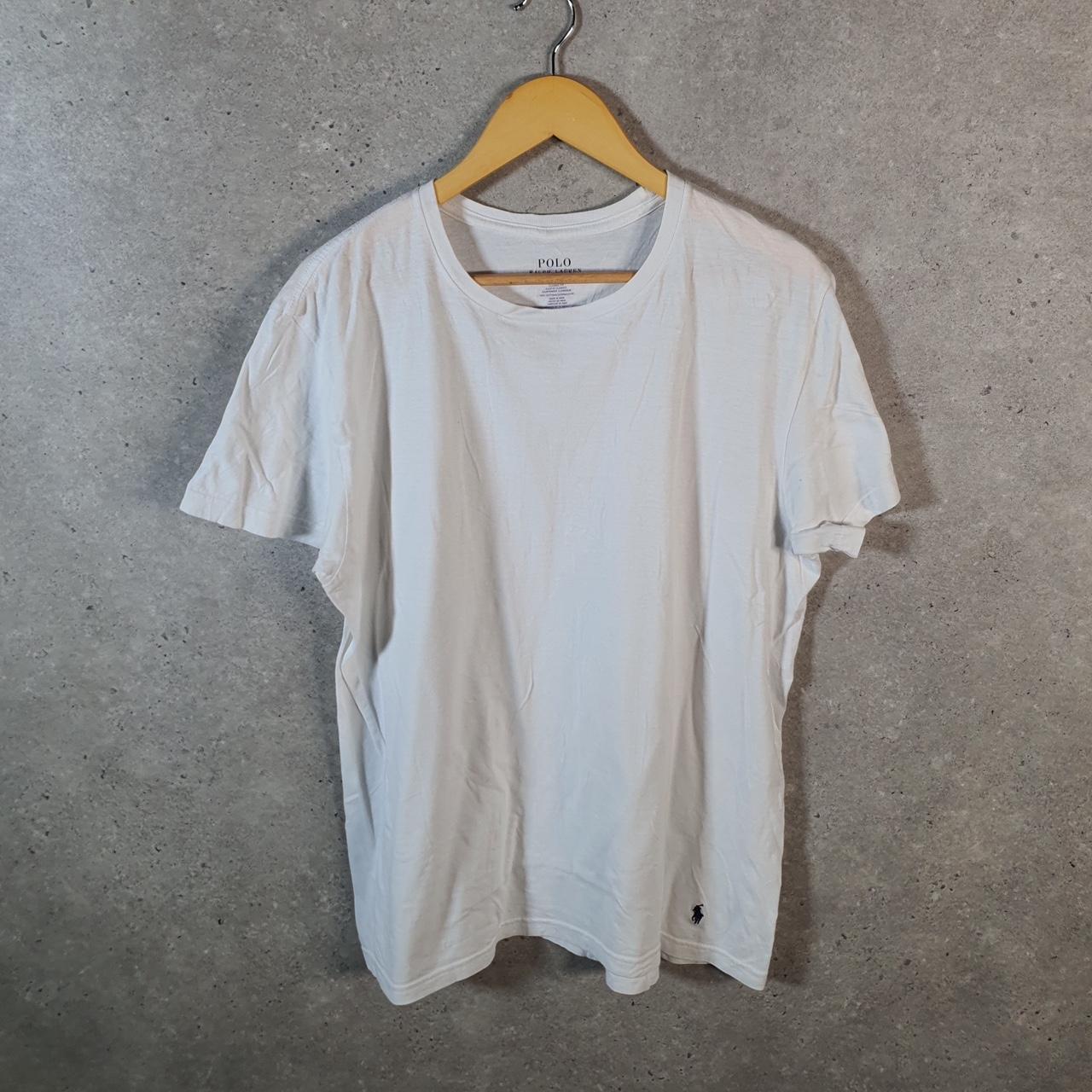 Vintage Ralph Lauren Polo T Shirt Men’s Large White Embroidered Pony Classic Fit C9101