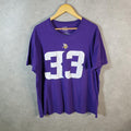 Vintage NFL Minnesota Vikings T Shirt Mens XL Purple Cook 33 Logo Pro Sport