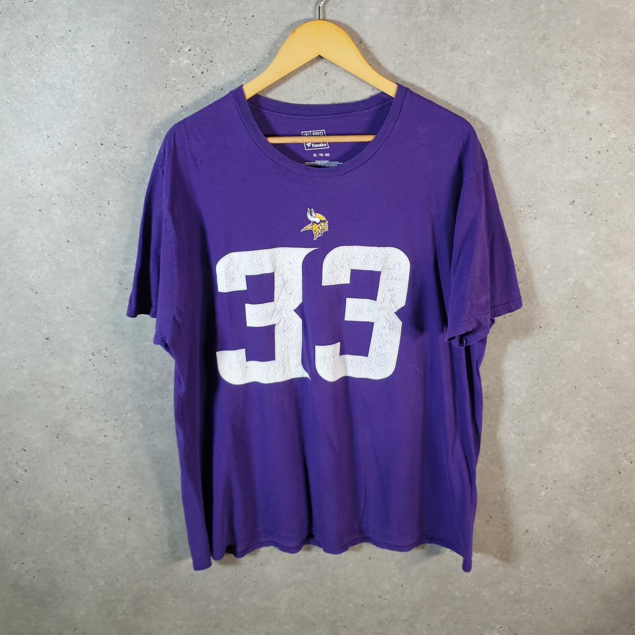 Vintage NFL Minnesota Vikings T Shirt Mens XL Purple Cook 33 Logo Pro Sport