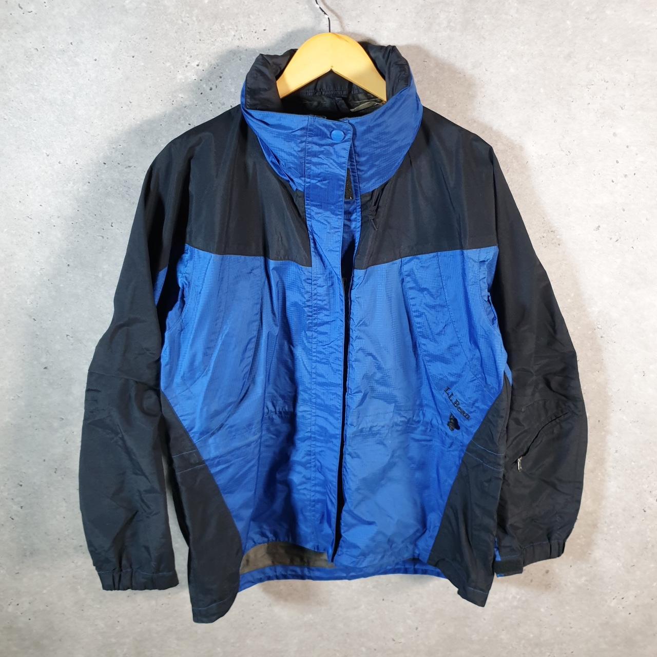 Vintage L.L. Bean Outdoors Nylon Jacket Womens Medium Hooded Blue Waterproof