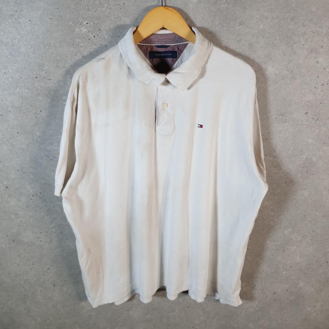 Vintage Tommy Hilfiger Polo Shirt Men’s XL White Classic Fit Embroidered Logo