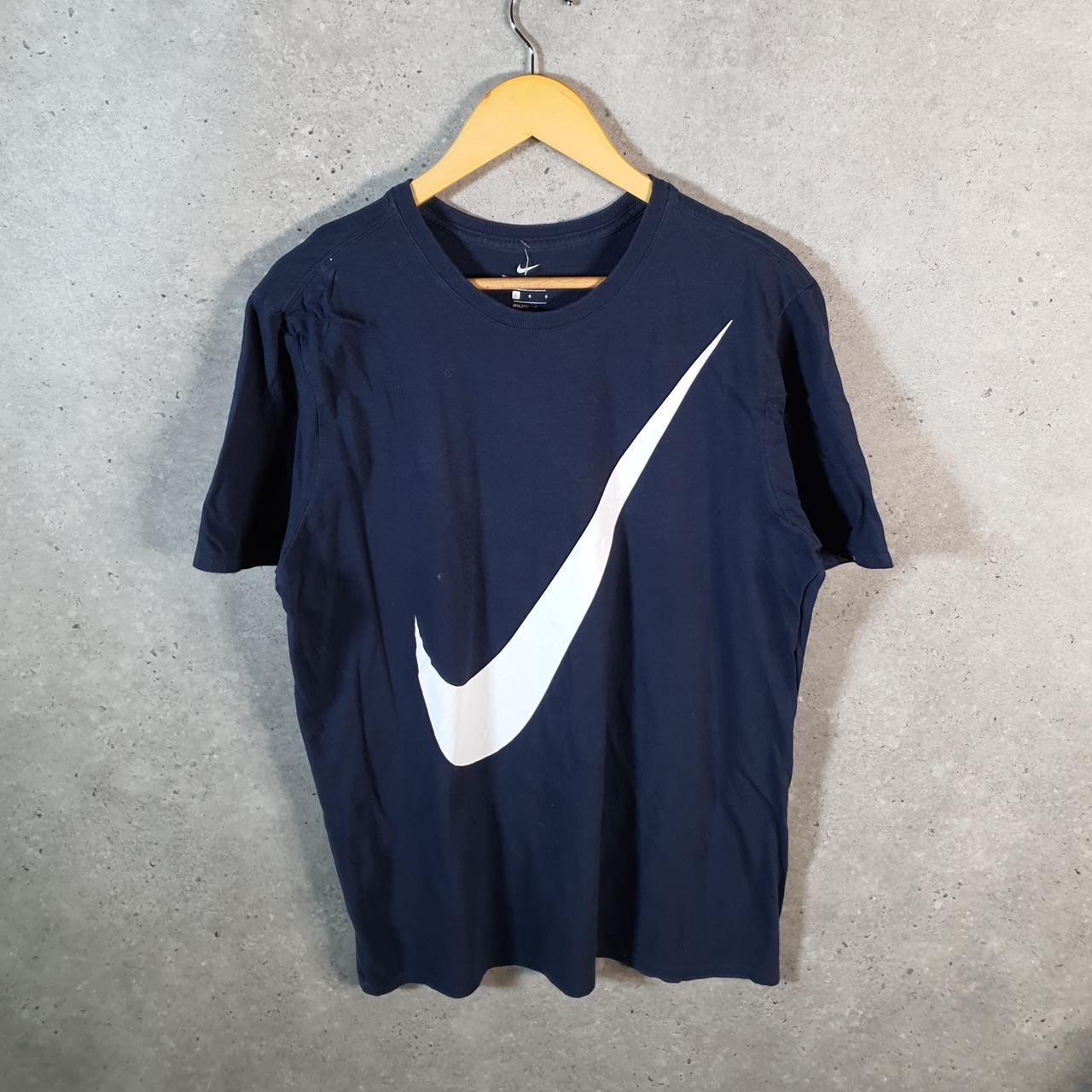 Vintage Nike T Shirt Men’s Large Navy Blue Logo Swoosh Athletic