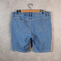Vintage Lee Mid Rise Baggy Shorts Jorts Cargo Womens W34 Blue Relaxed Denim A4473