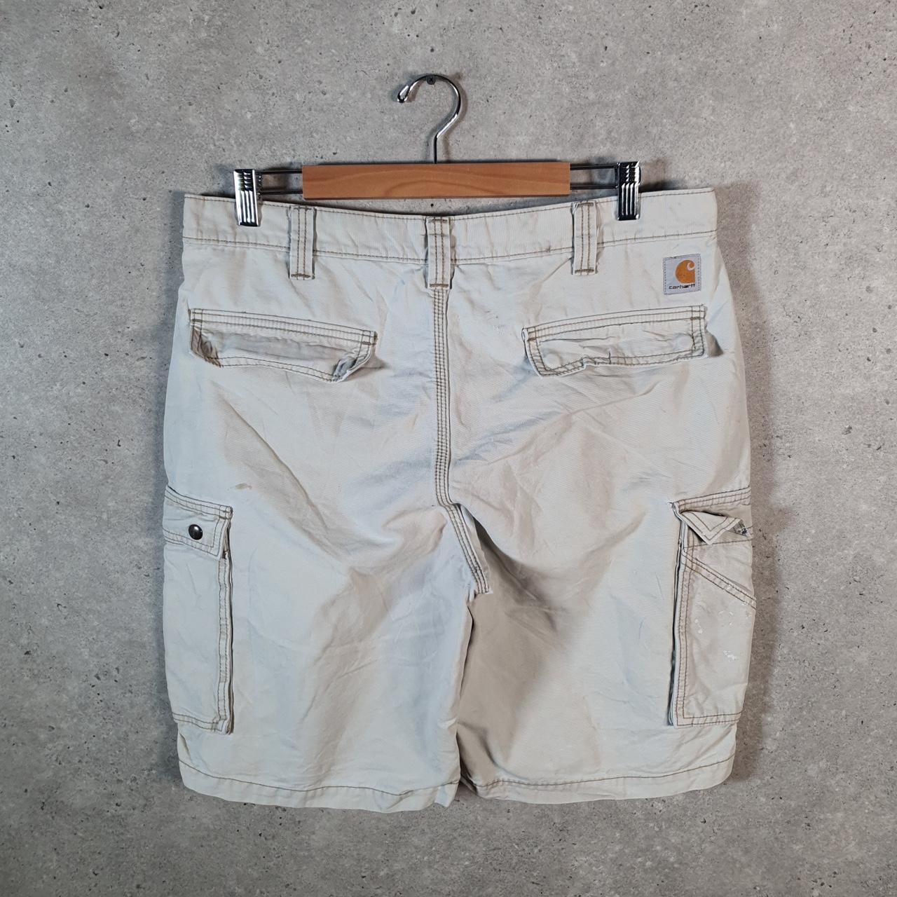 Vintage Carhartt Baggy Carpenter Shorts Jorts Cargo Men’s W36 Beige Relaxed Fit Workwear A4840
