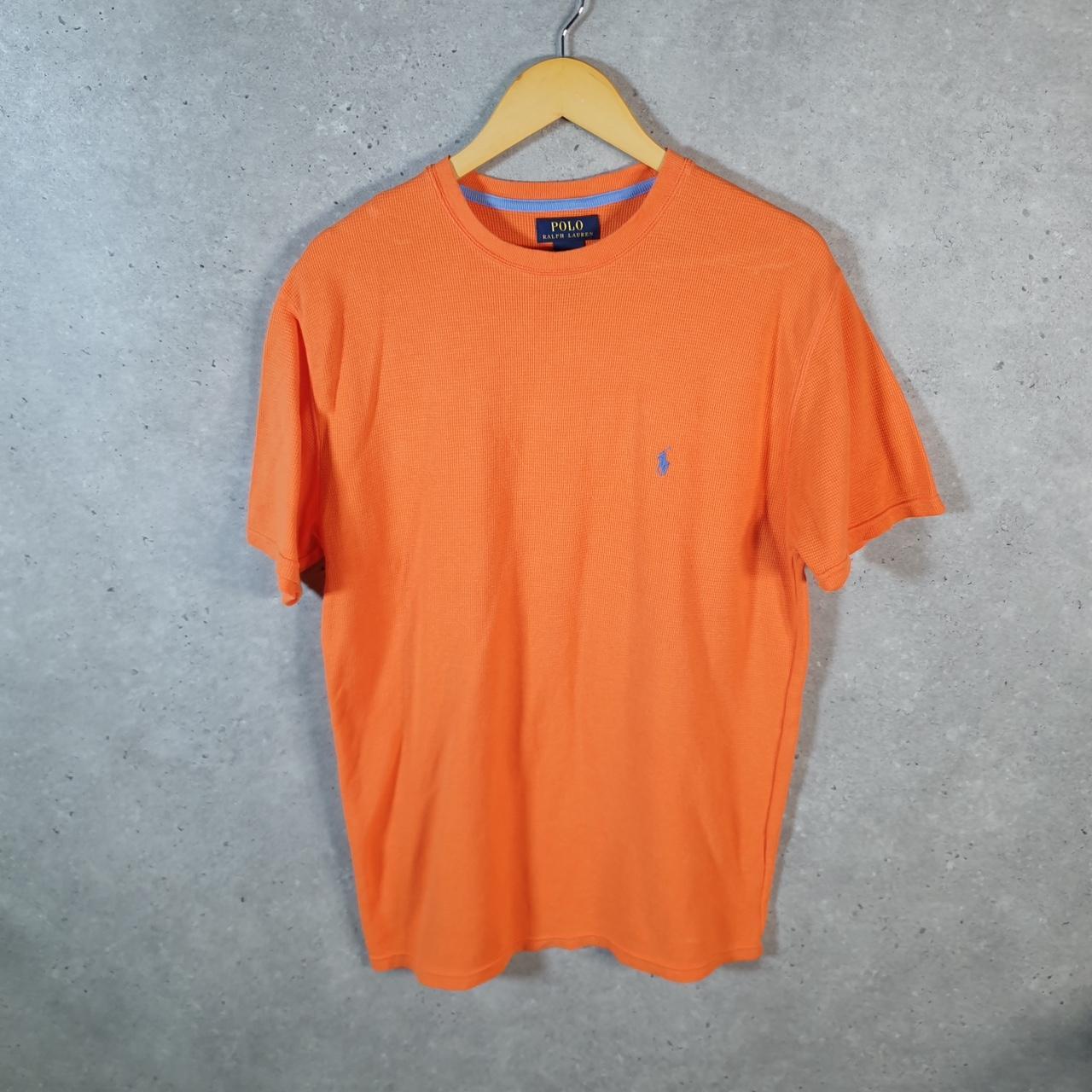 Vintage Ralph Lauren Polo T Shirt Men’s Large Orange Embroidered Classic Fit Pony C9154