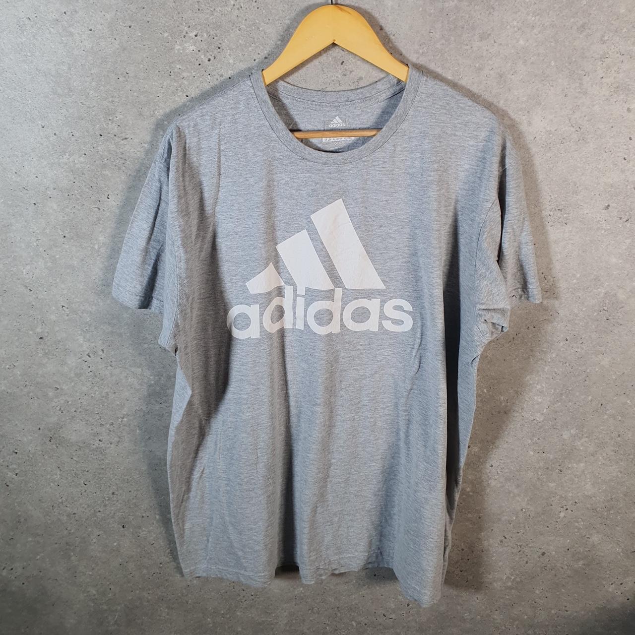 Vintage Adidas Golf T Shirt Men’s 2XL Grey Three Stripes Logo Athletic
