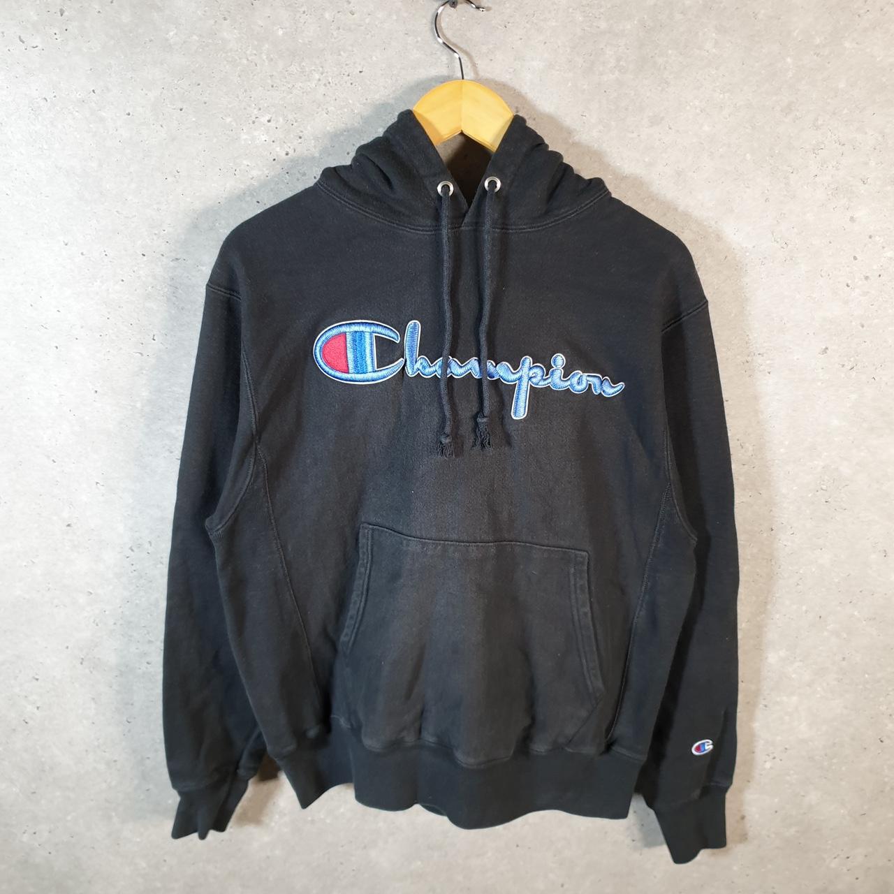 Vintage Champion Reverse Weave Hoodie Men’s M Black Pro Sport Pullover