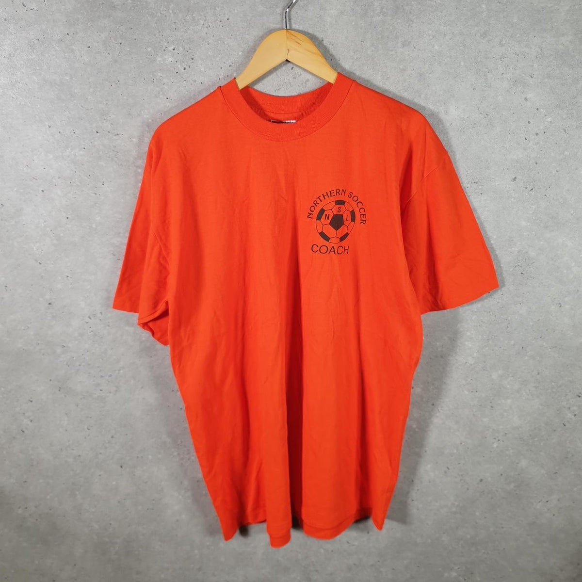 Vintage Eagle Northern Soccer 90s USA Single Stitch T Shirt Men’s XL Orange Big Fish Vintage
