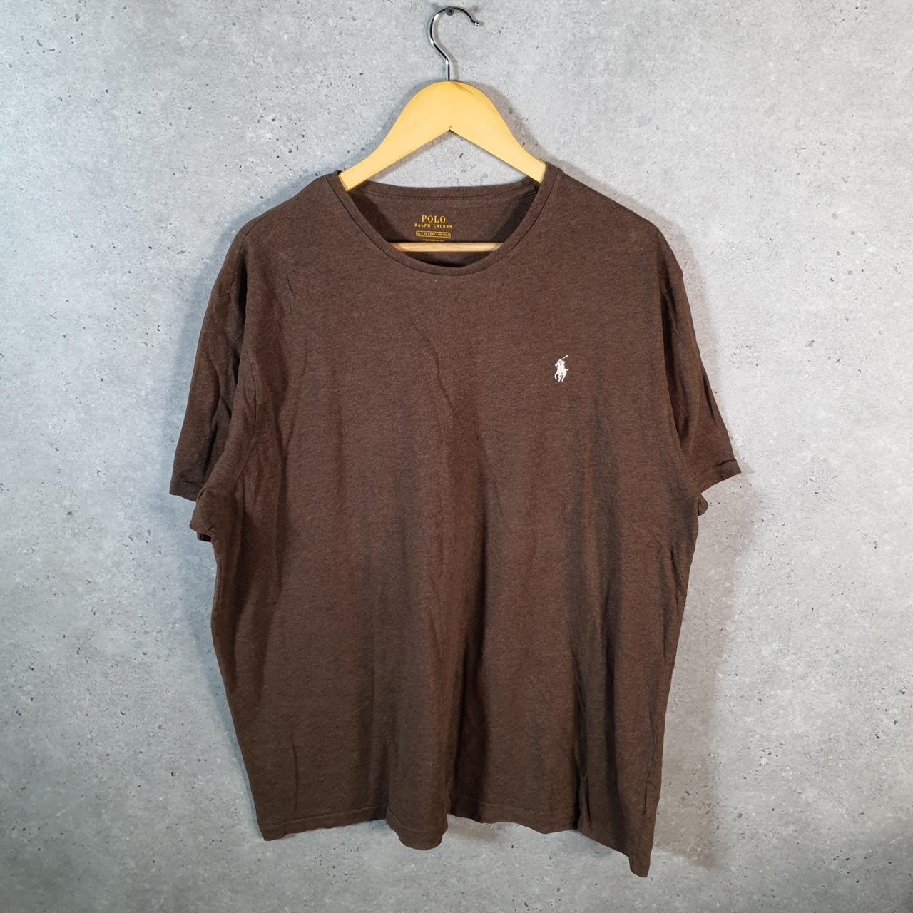 Vintage Ralph Lauren Polo Sport T Shirt Men’s XL Brown Custom Fit Embroidered Pony C8626