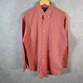 Vintage Ralph Lauren Button Down Shirt Men’s Medium Orange Classic Fit Cotton