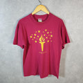 Vintage Fruit of the Loom Liberty Education USA 90s Single Stitch T Shirt Men’s Medium Pink C8965