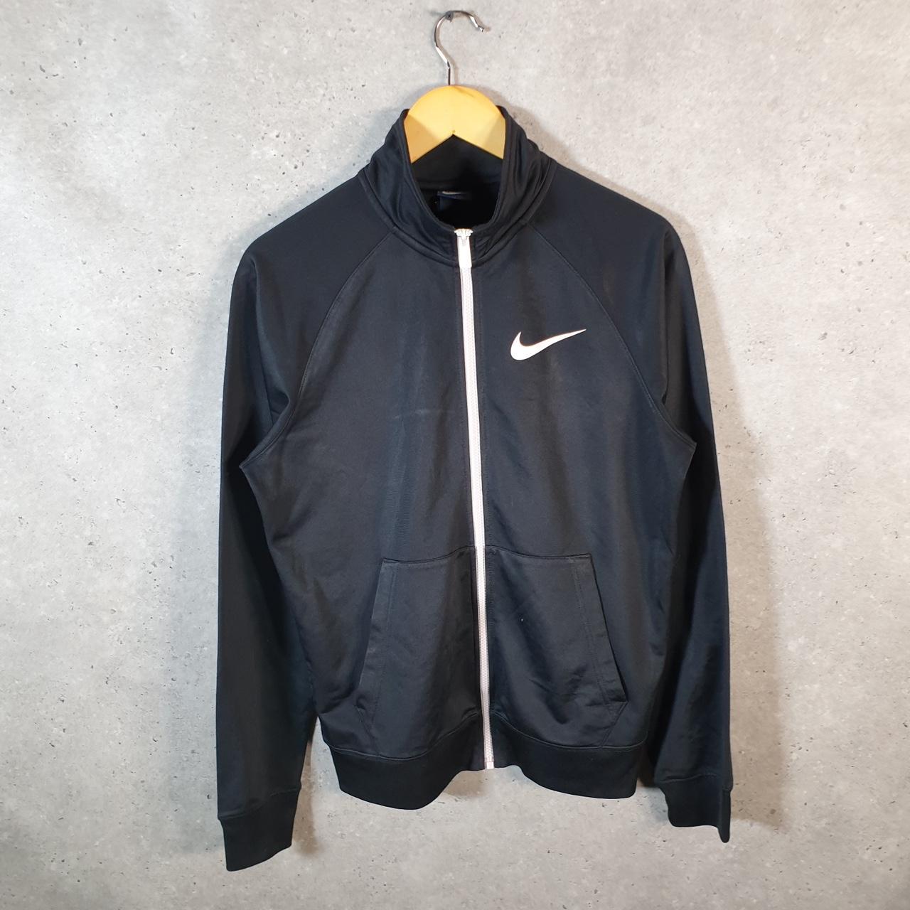 Vintage Nike Dri Fit Windbreaker Track Jacket Mens Small Black USA Swoosh Full Zip USA