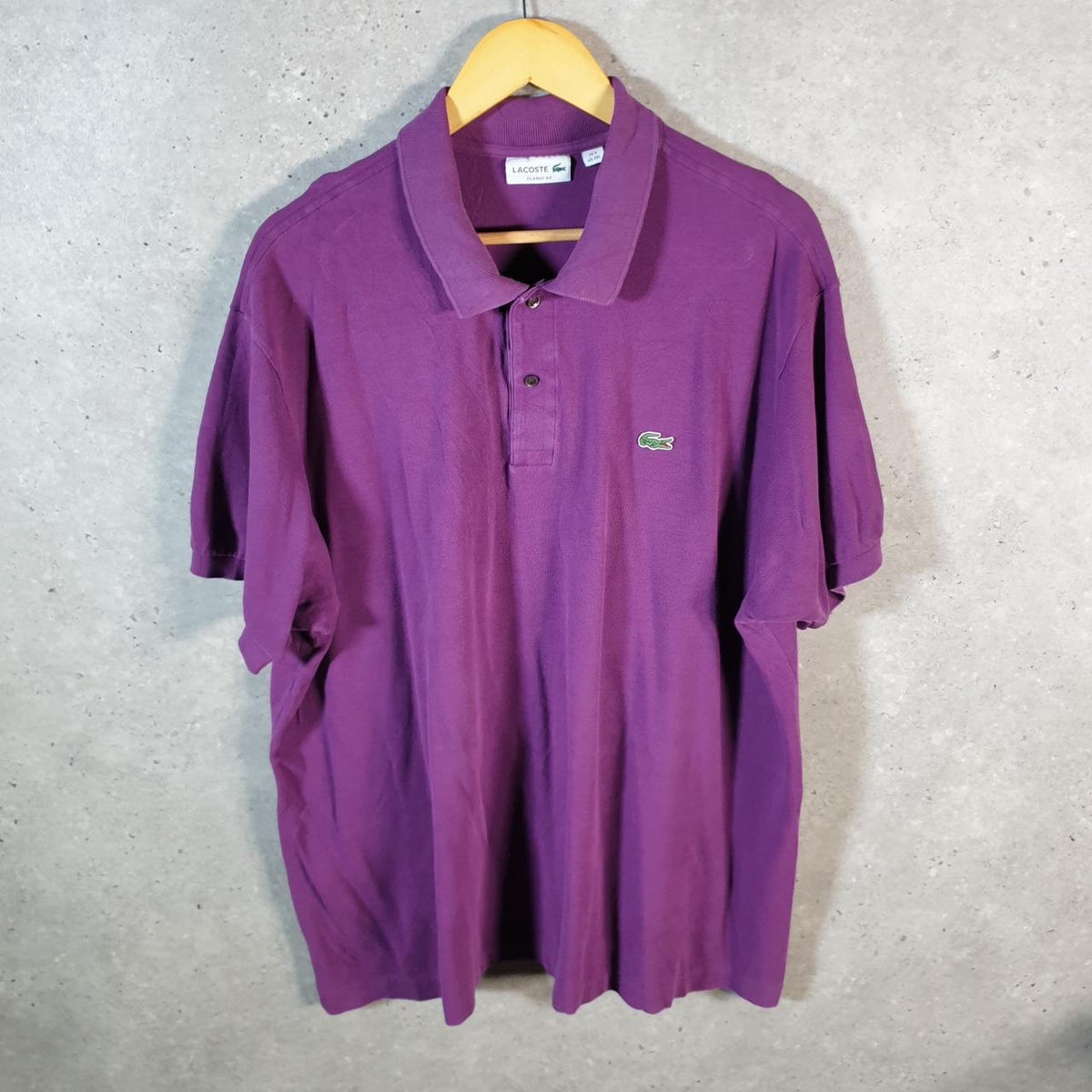 Vintage Lacoste Polo Shirt Men’s Large Purple Classic Fit Embroidered Logo