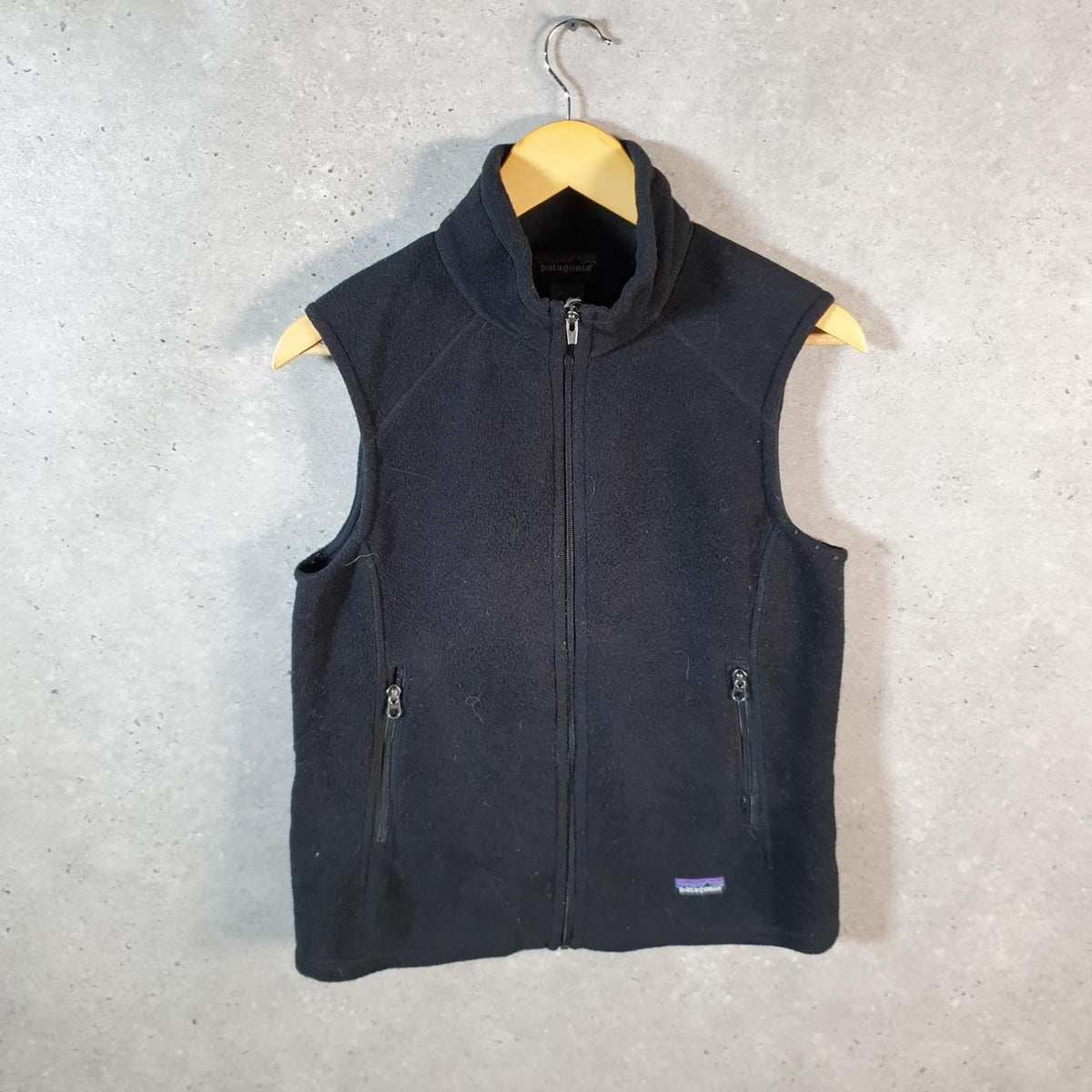 Vintage Patagonia Synchilla Better Sweater Fleece Vest Full Zip Sweatshirt Womens Medium Black