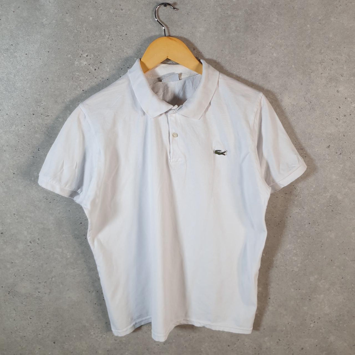 Vintage Lacoste Polo Shirt Men’s Small White Classic Fit Embroidered Logo