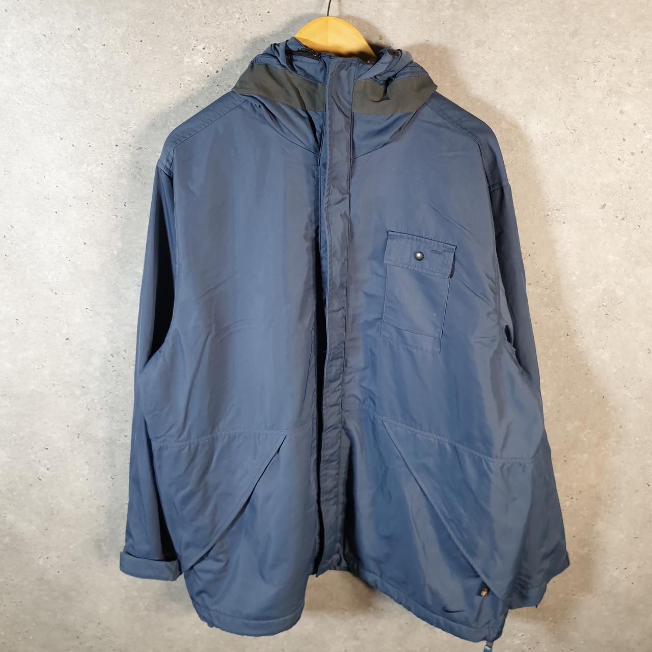 Vintage Nike 90s Embroidered Windbreaker Track Jacket Mens Large Blue USA Swoosh