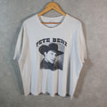 Vintage Hanes Pete Benz 90s USA Single Stitch T Shirt Men’s XL White C8362