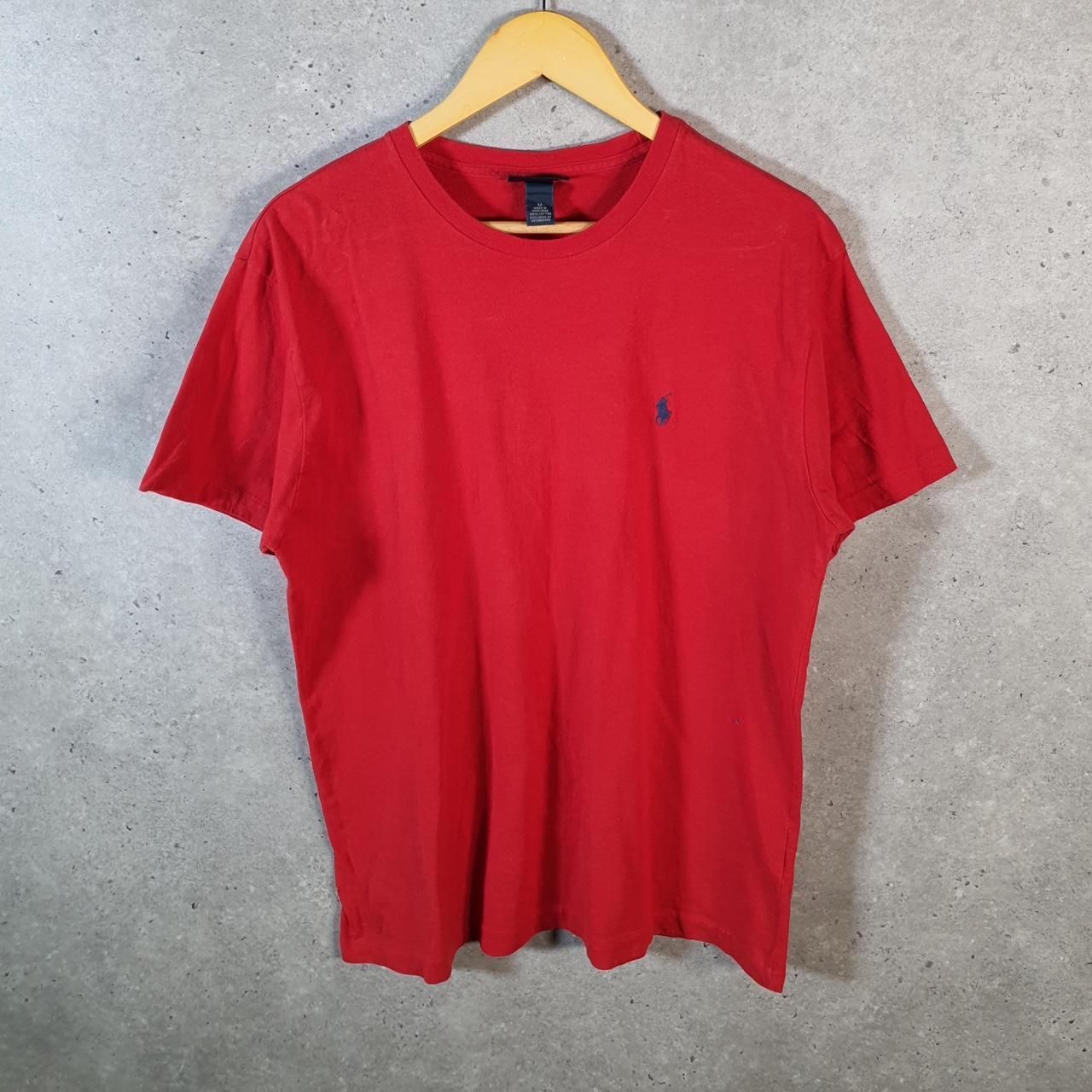 Vintage Ralph Lauren Polo T Shirt Men’s Medium Red Embroidered Pony Classic Fit C9103