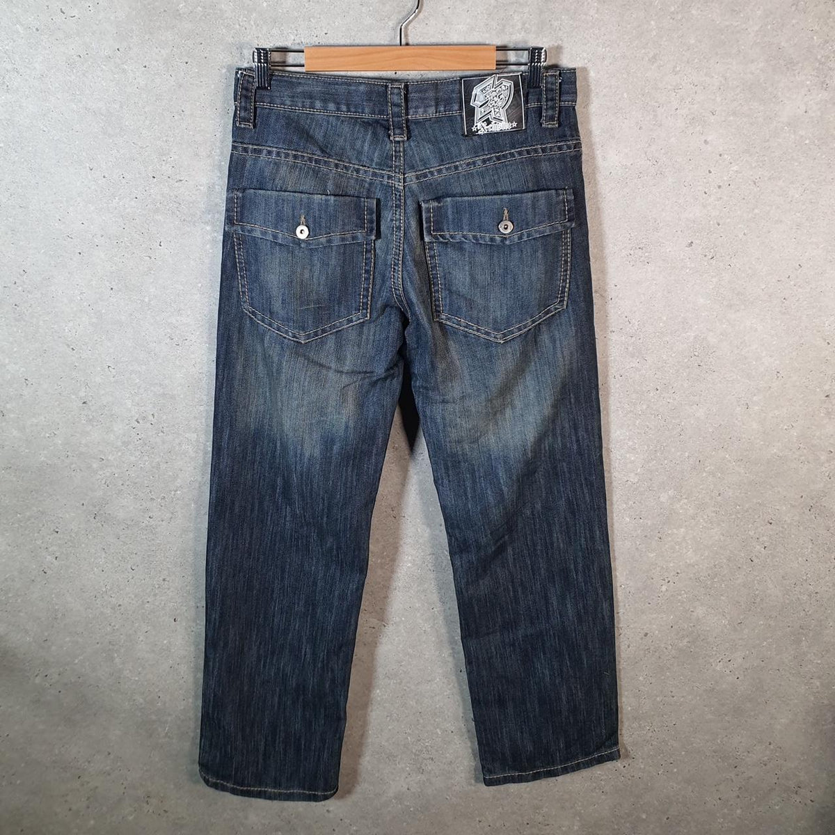 Vintage Exclusive SouthPole Baggy Y2K Hip Hop Jeans Mens W32 L30 Blue Denim Wide Leg Big Fish Vintage