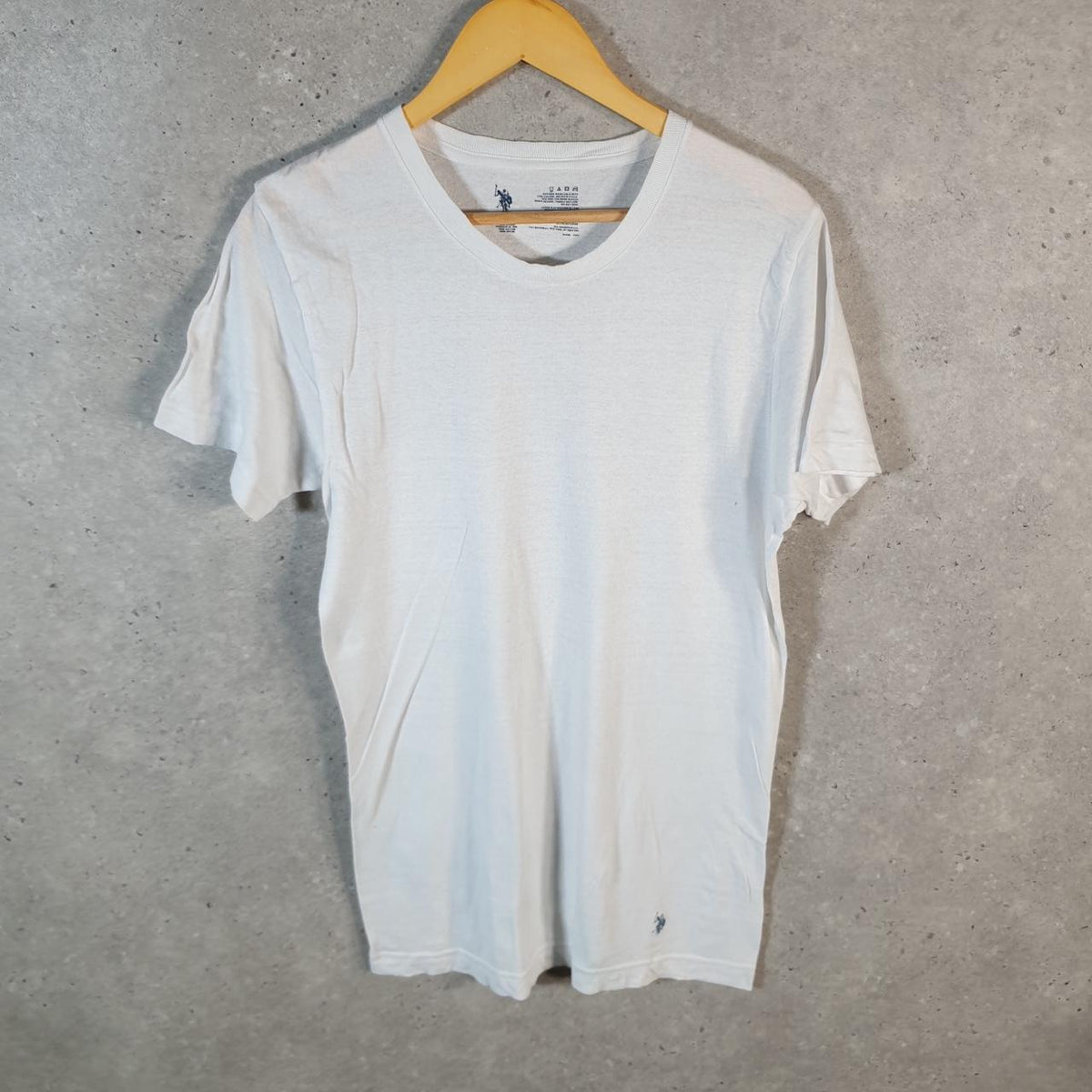 Vintage U.S. Polo Assn. Embroidered Logo T Shirt Mens Small White Athletic Casual
