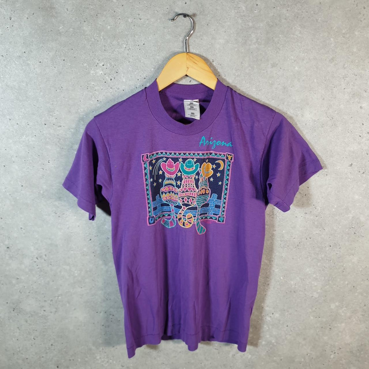 Vintage Best Fruit of the Loom Arizona USA Single Stitch T Shirt Womens Medium Purple 1