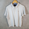 Vintage Tommy Hilfiger Polo Shirt Men’s Large White Custom Fit Embroidered Logo