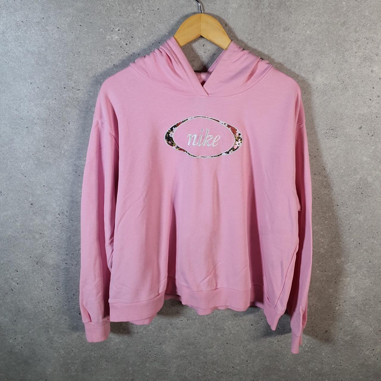 Vintage Nike Spellout Hoodie Men’s XL Pink Swoosh Y2K Pullover Logo