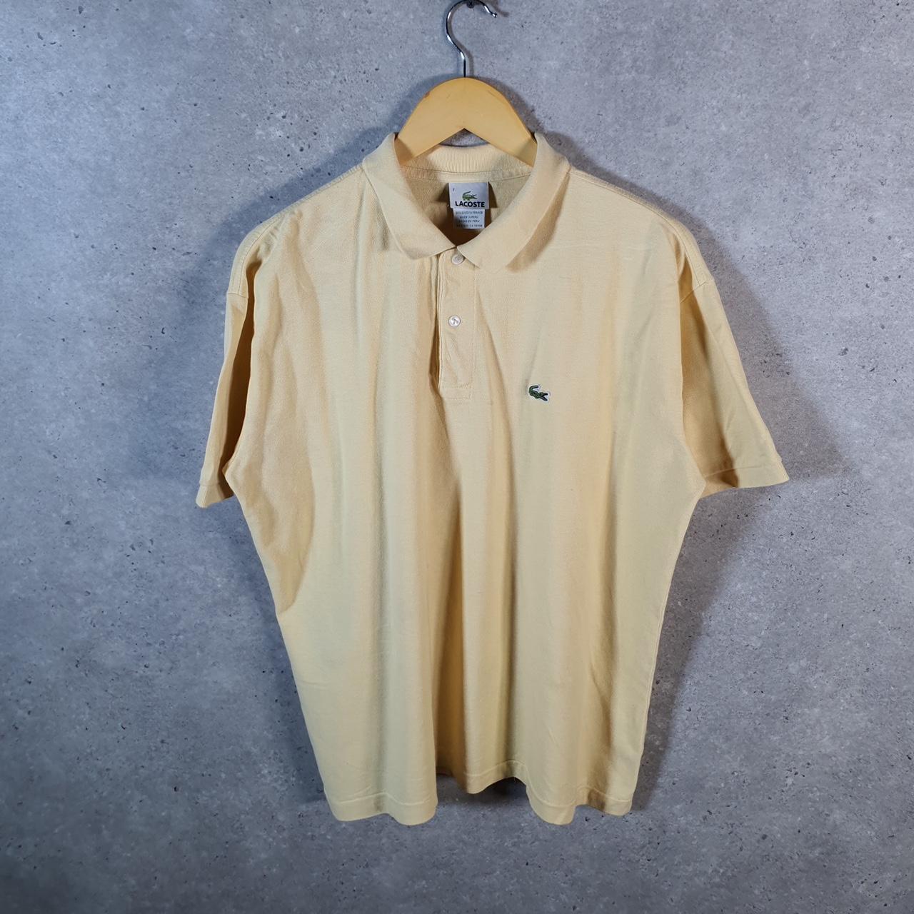 Vintage Lacoste Polo Shirt Men’s Large Yellow Classic Fit Embroidered Logo