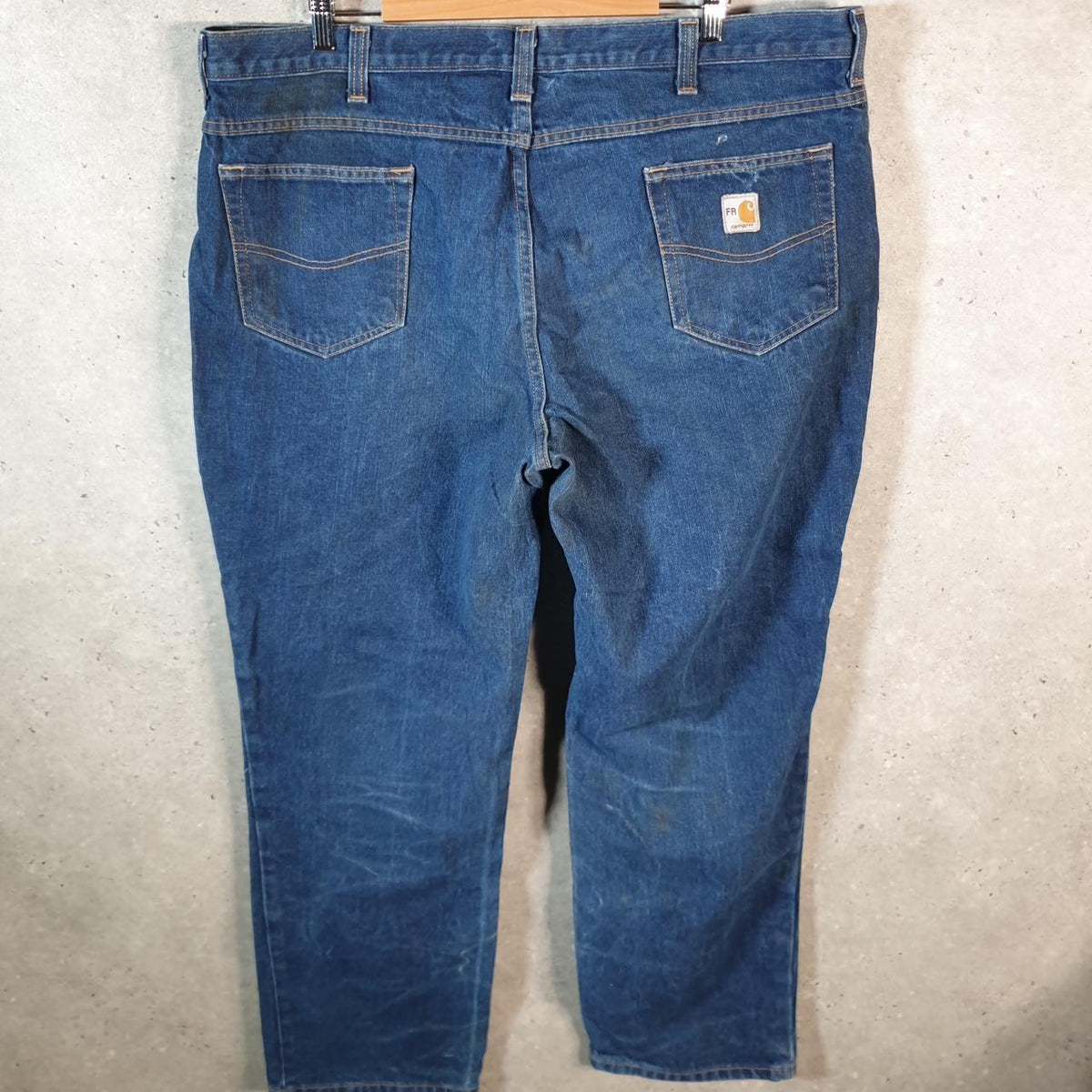 Vintage Carhartt Workwear Carpenter Jeans Mens W42 L32 Blue Denim Relaxed Fit USA