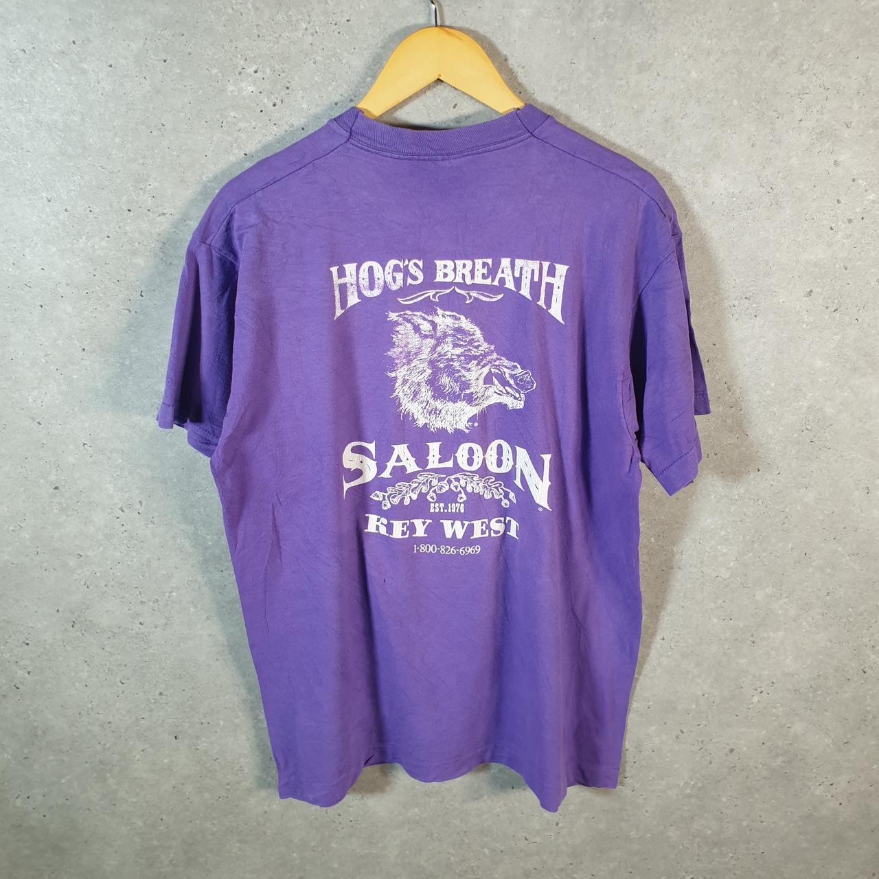 Vintage Fruit of the Loom Hogs Breath Rey West 90s USA Single Stitch T Shirt Men’s Large Purple