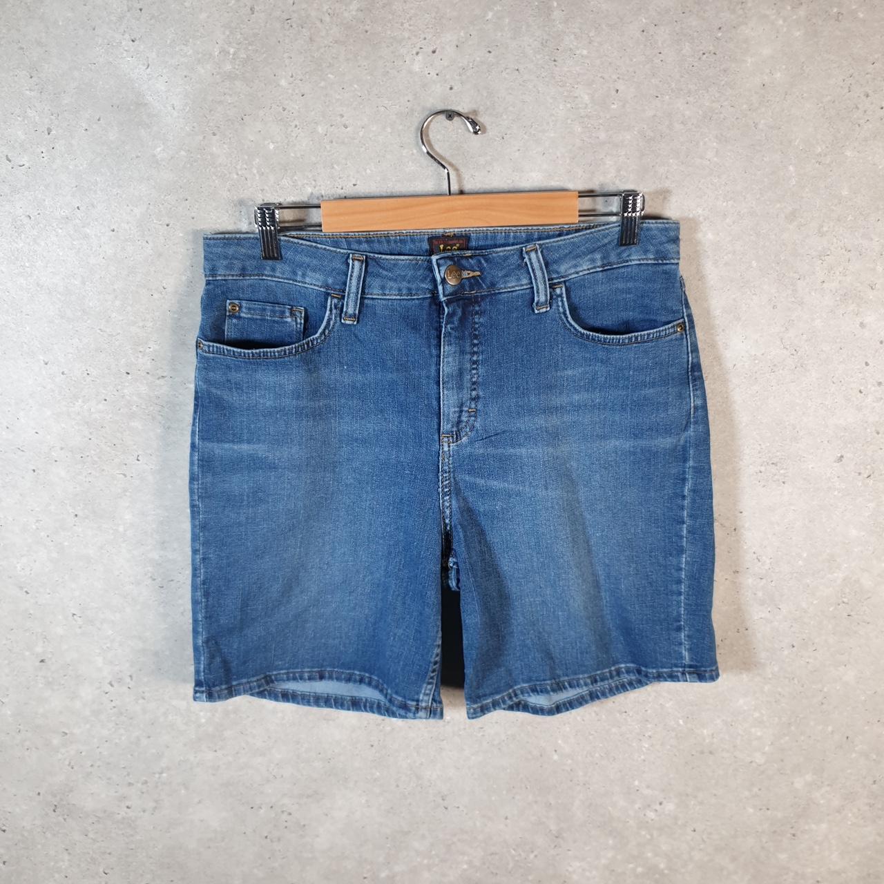 Vintage Lee Baggy Shorts Jorts Cargo Womens W32 Blue Relaxed Denim