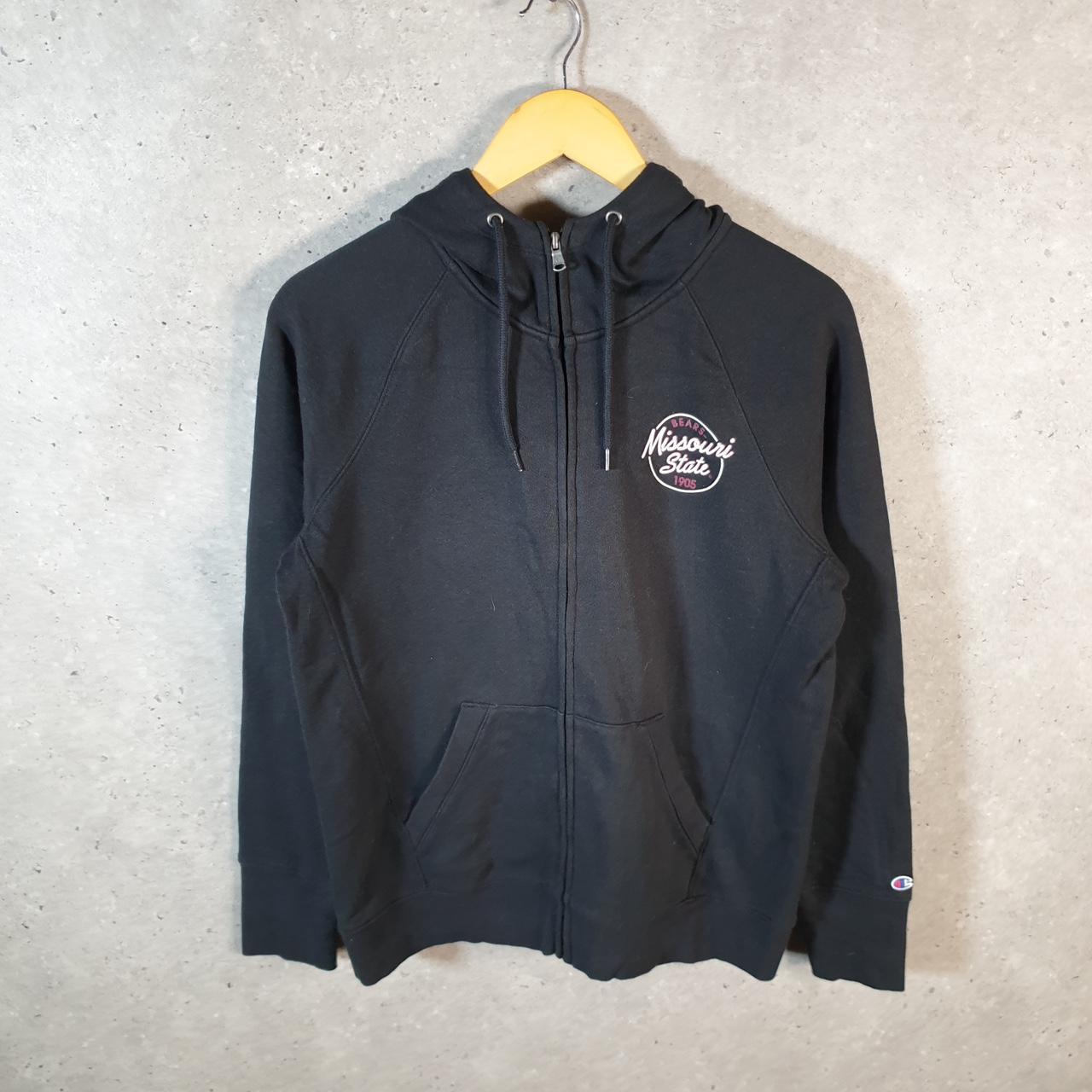 Vintage Champion Hoodie Womens Medium Black Pro Sport Full Zip Missouri State