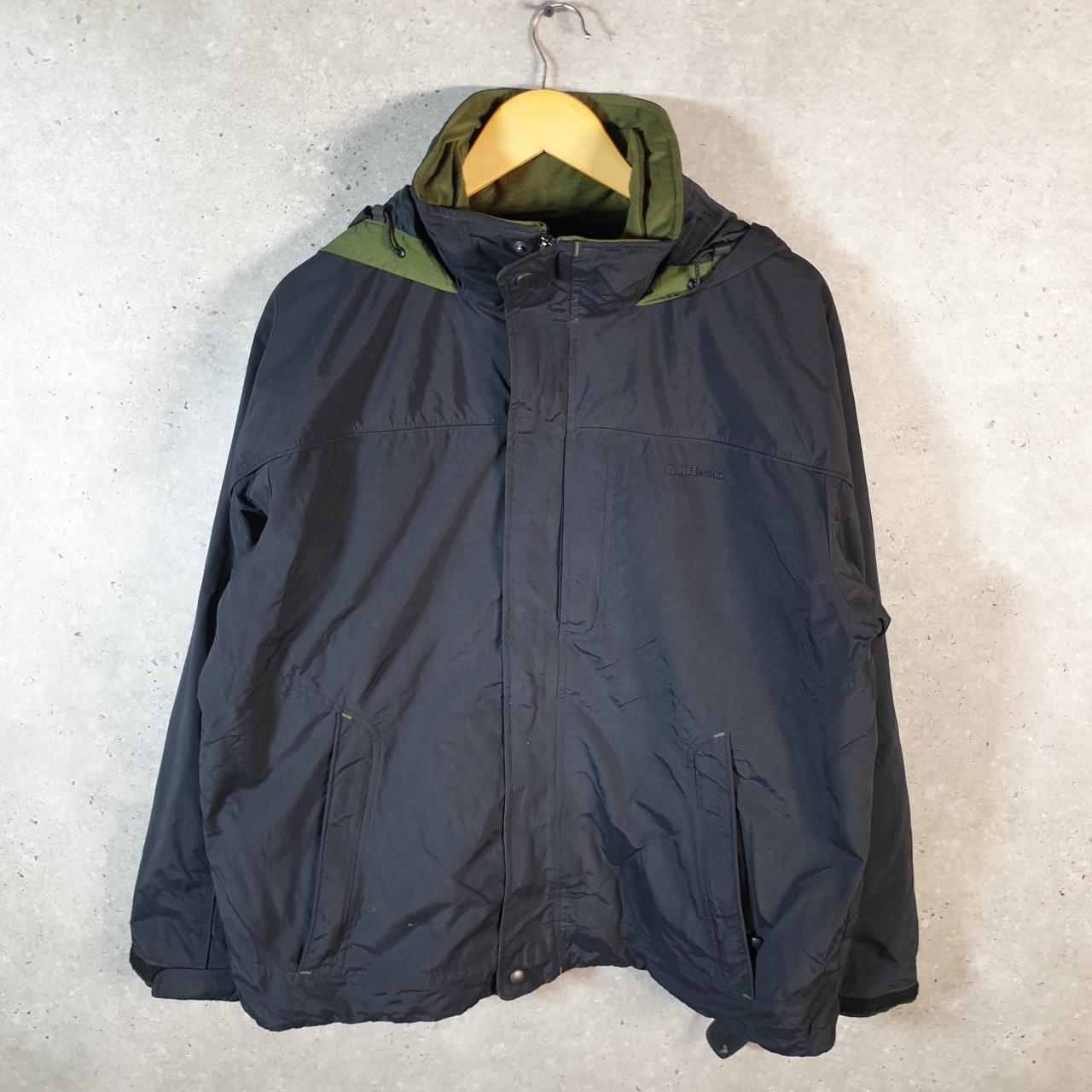 Vintage L.L. Bean Outdoors Nylon Jacket Mens Medium Black Waterproof Hooded