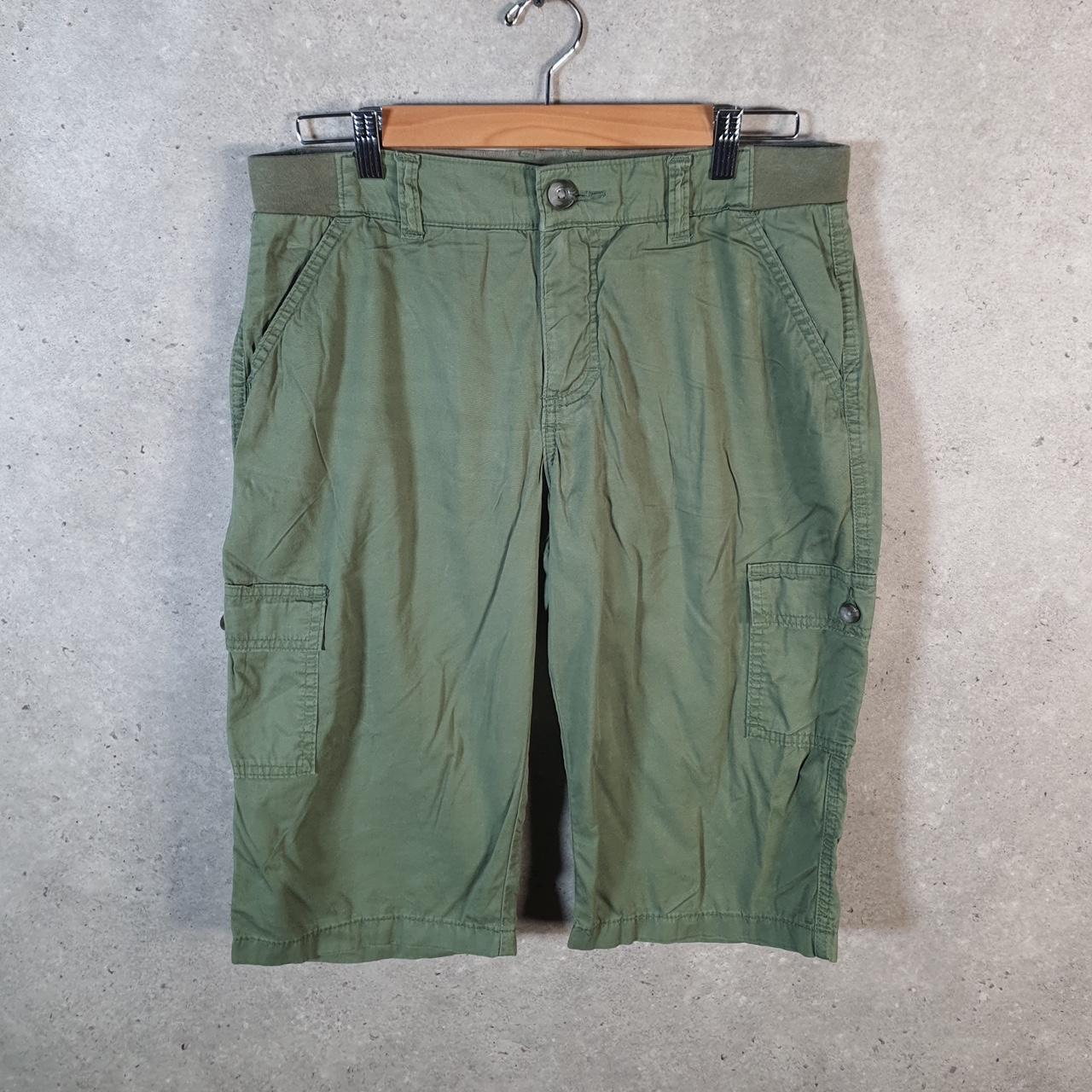 Vintage Lee Baggy Shorts Jorts Cargo Womens W32 Green Relaxed Cargo