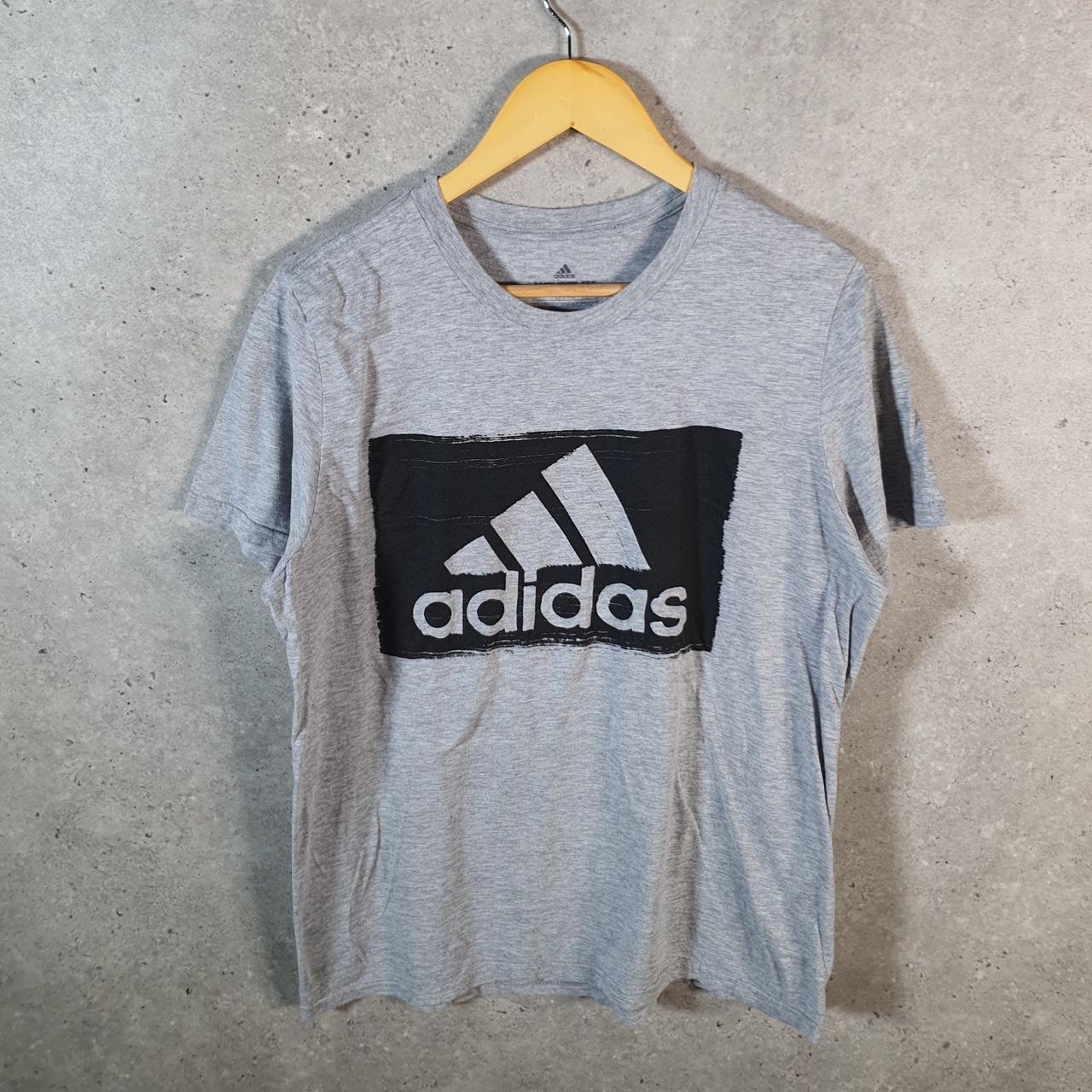 Vintage Adidas Amplifier T Shirt Men’s Medium Grey Three Stripes Logo Athletic