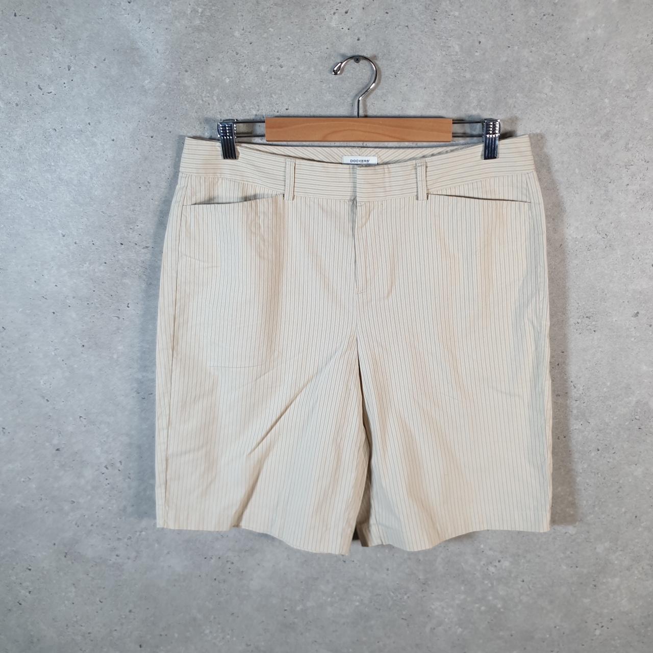 Vintage Dockers Chino Shorts Jorts Cargo Womens W34 Brown Baggy Cotton